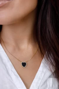 Black Enamel Heart