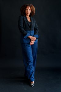 MELINDA TWO TONE JACKET IN black denim - Image 2