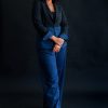 MELINDA TWO TONE JACKET IN black denim - Image 2
