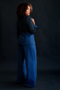 MELINDA TWO TONE JACKET IN black denim - Image 3