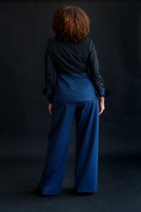 MELINDA TWO TONE JACKET IN black denim - Image 4