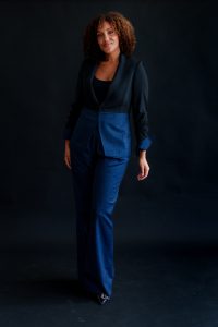 MELINDA TWO TONE JACKET IN black denim - Image 6