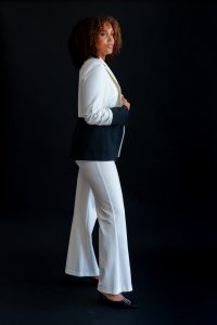 MELINDA TWO TONE JACKET IN  in white black - Image 4