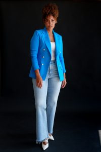 Freda's thumb jacket in turquoise - xs - Image 3