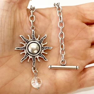 WARRIOR | SUN | DROP CHOKER in silver - Image 2