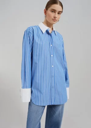 Salovas shirt in blue stripe - LARGE - Image 4