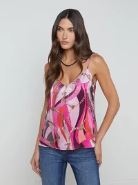 Jane Silk Camisole pink multi -Small