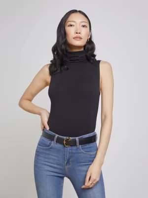 Ceci Sleeveless Turtleneck in black