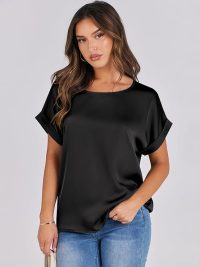 lindie Satin Top in black