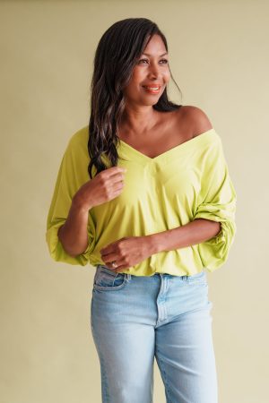 Tara blouse in lime - small - Image 7