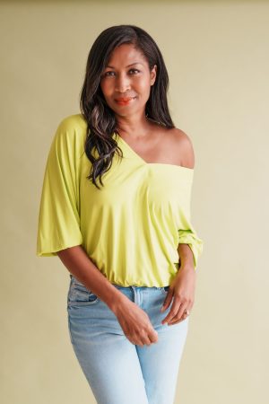 Tara blouse in lime - small - Image 4