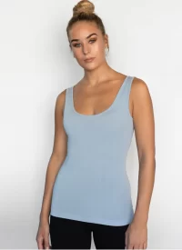 bamboo short tank in light blue