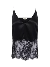 Bryna Silk Lace Camisole in black - Image 2