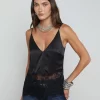 Bryna Silk Lace Camisole in black