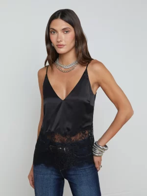 Bryna Silk Lace Camisole in black