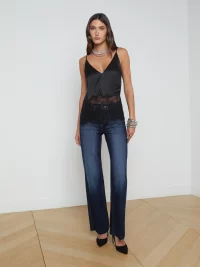 Bryna Silk Lace Camisole in black - Image 6