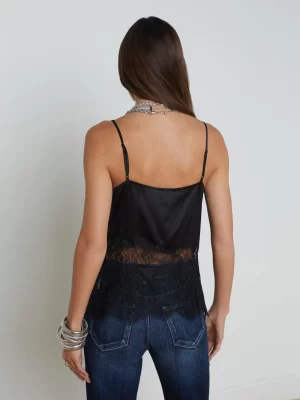 Bryna Silk Lace Camisole in black - Image 4