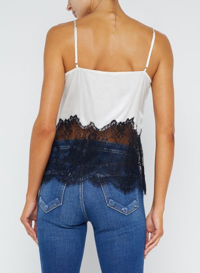 Bryna Silk Lace Camisole in white/black Large - Image 6