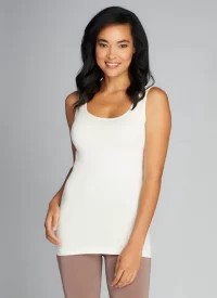 Bamboo Double Scoop Tank in ivory