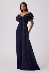 Kaila off shoulder gown in navy