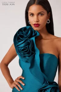 Jaylene Flower Side Drape Gown - Image 2