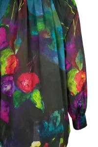 Matty Floral Print Blouse in black multi - Image 2