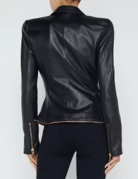 Ottilie Zipper Trim Leather Blazer - Image 3