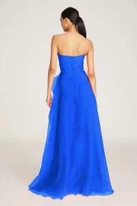 Teresa Strapless Draped Gown in brilliant blue - Image 2