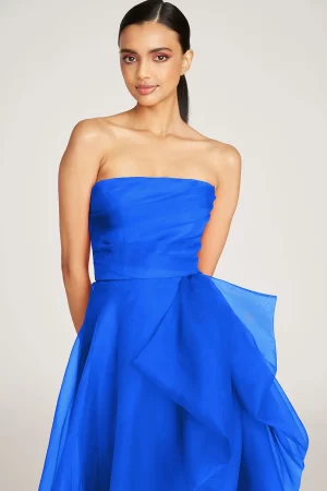 Teresa Strapless Draped Gown in brilliant blue - Image 4