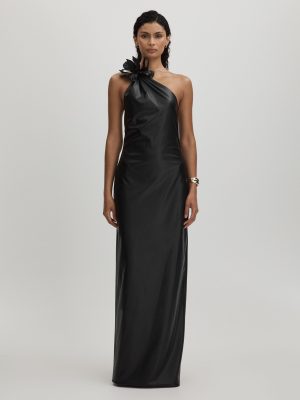 Rhia Faux Leather One-Shoulder Maxi Dress - Image 5