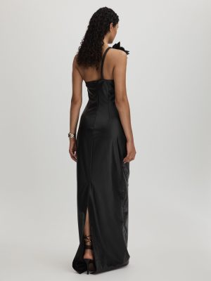 Rhia Faux Leather One-Shoulder Maxi Dress - Image 3