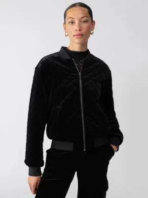 Mona Velvet Bomber Jacket - L