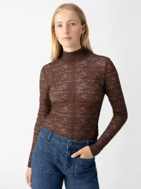 Ellie Textured Mock Neck -XL