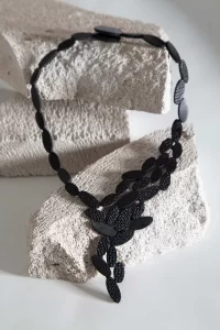 Emma V Necklace - Black - Image 6