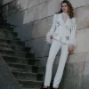Cheyenne Blazer Love Letter Feather in ivory/black