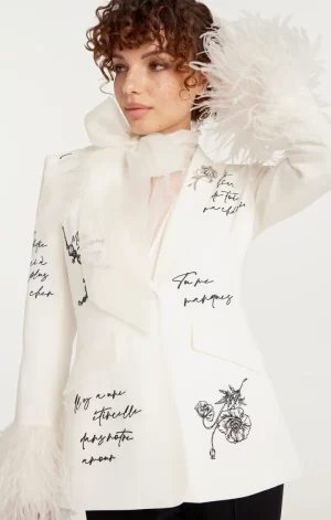 Cheyenne Blazer Love Letter Feather in ivory/black - Image 2
