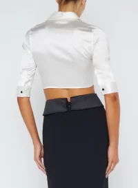 Nicola Cropped Fitted Blouse Medium - Image 4