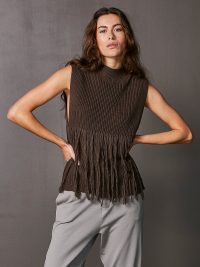 VIRNA knit vest in dark brown XL - Image 2