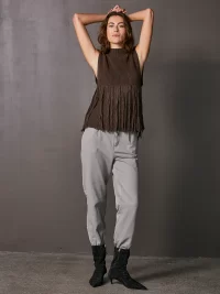 VIRNA knit vest in dark brown XL - Image 3