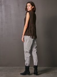 VIRNA knit vest in dark brown XL - Image 4