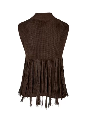 VIRNA knit vest in dark brown XL - Image 6