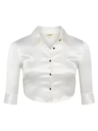 Nicola Cropped Fitted Blouse Medium - Image 2