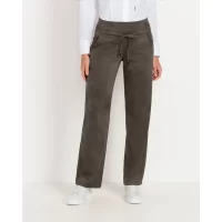 Candice Suede Straight pant in khaki