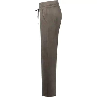 Candice Suede Straight pant in khaki - Image 2