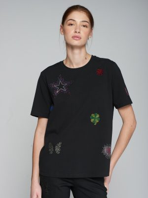 Amalia Strass T-Shirt in black