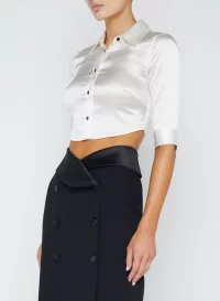 Nicola Cropped Fitted Blouse Medium - Image 5