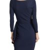 Hypnos Draped Bodycon Midi Dress  in blu notte - Image 6