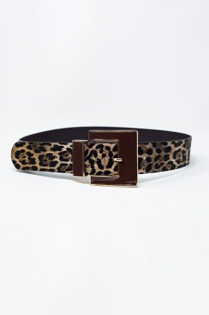 Bree wide Leopard belt