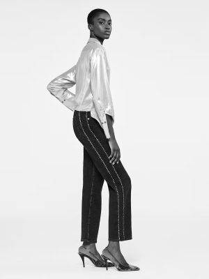 Manni Studded Pants in Astronaut