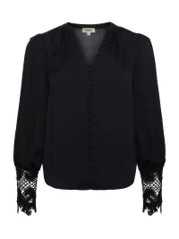 Ava Lace Cuff Top in Black - Image 2